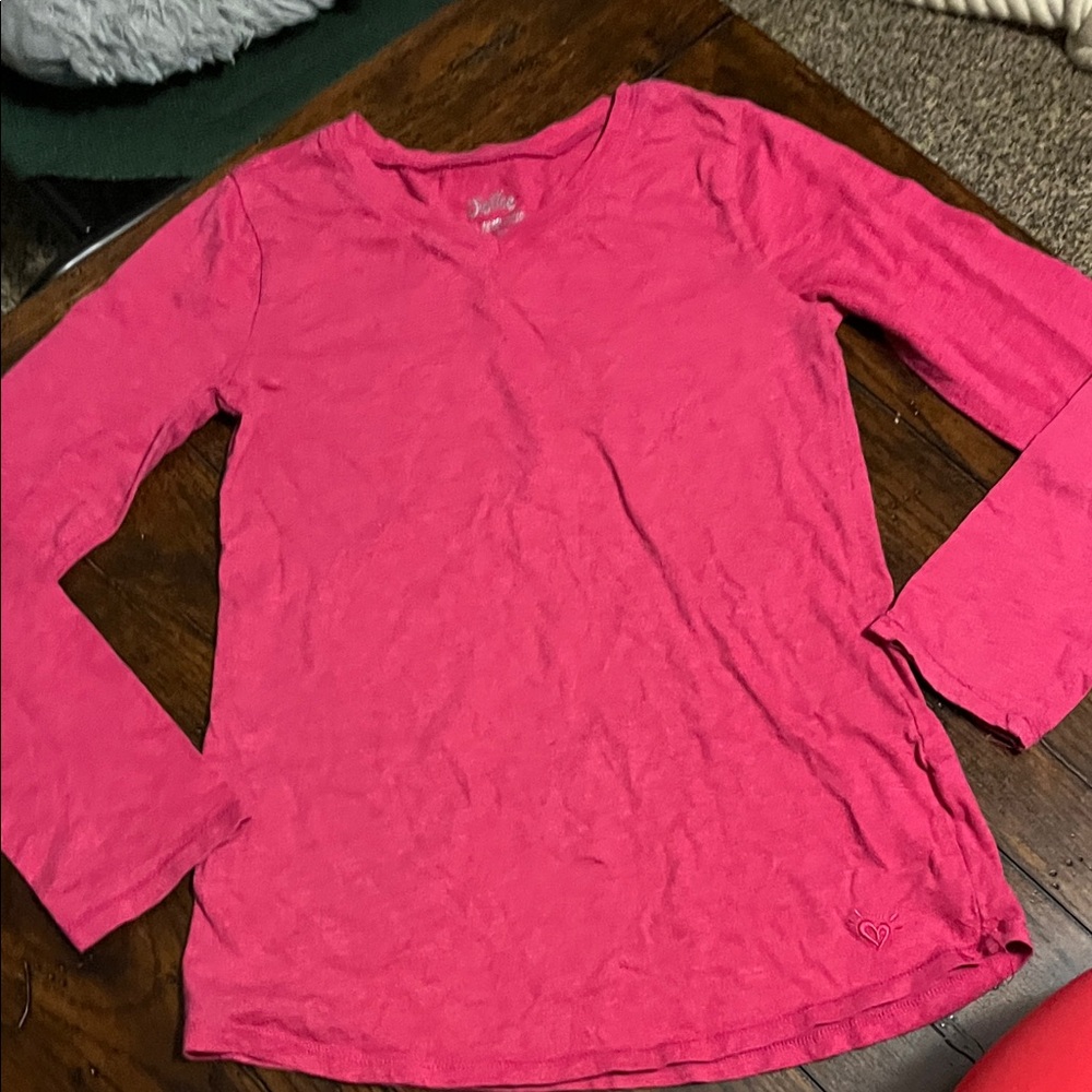 Justice Bright Pink Long Sleeve Tee